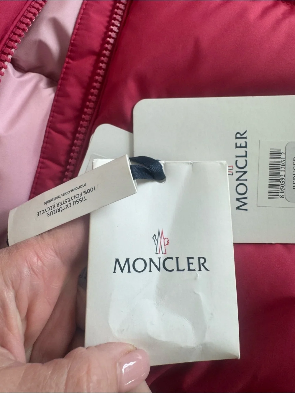 NWT Moncler Girls' Pink Down Puffer Jacket